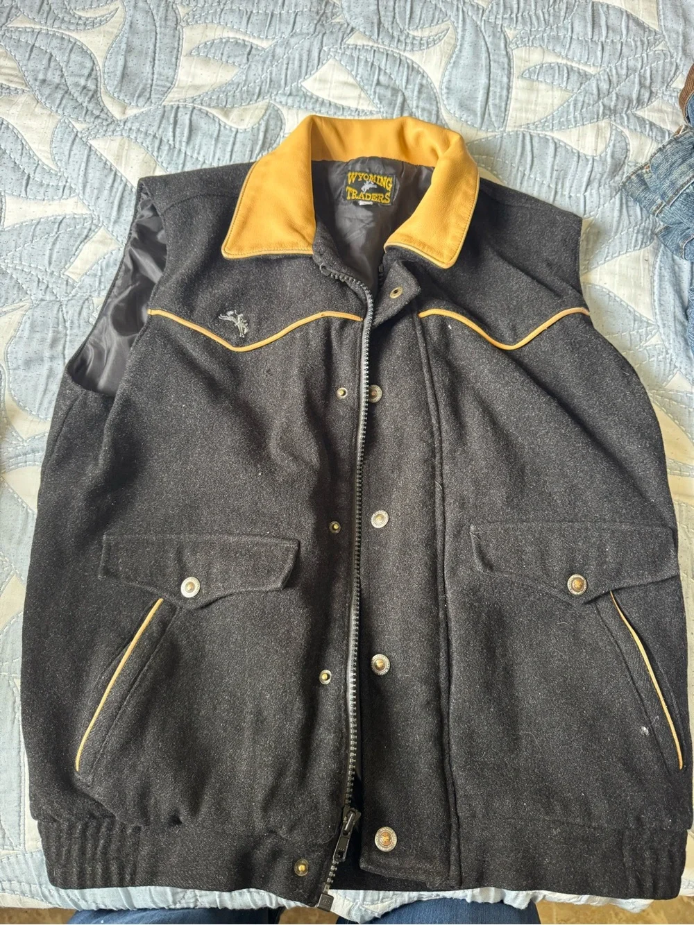 Men’s Black Vest with Yellow Trim